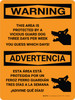 Warning: This Area is Protected By A Vicious Guard Bilingual Spanish Portrait - Wall Sign