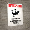 Beware: Nesting And Aggressive Geese Landscape - Wall Sign