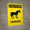 Caution: Horses with icon Portrait - Wall Sign Caution: Horses with icon Portrait - Wall Sign