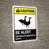 Caution: Be Alert - Nesting & Aggressive Geese ANSI Portrait - Wall Sign Caution: Be Alert - Nesting & Aggressive Geese ANSI Portrait - Wall Sign