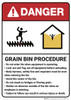Danger: Grain Bin Procedure - Wall Sign Danger: Grain Bin Procedure - Wall Sign