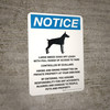 Notice: Large Breed Dogs Off Leash With Full Range Portrait - Wall Sign