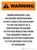 Warning: Missouri Equine Activity Sponsor Not Liable Portrait - Wall Sign