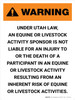 Warning: Utah Equine Activity Sponsor Not Liable Portrait - Wall Sign