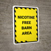 Nicotine Free Barn Area Hazard Portrait - Wall Sign