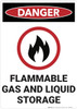 Danger: Flammable Gas and Liquid Storage - Wall Sign