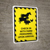 Check In With Farm Personnel Upon Arrival with Animal Icons Hazard Portrait - Wall Sign