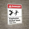 Danger: Explosion Relied Vent ANSI - Wall Sign Danger: Explosion Relied Vent ANSI - Wall Sign