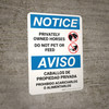 Notice: Privately Owned Horses - Do Not Pet Or Feed Bilingual Spanish Portrait - Wall Sign