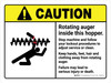 Caution: Rotating Auger Inside This Hopper ANSI Landscape - Wall Sign Caution: Rotating Auger Inside This Hopper ANSI Landscape - Wall Sign