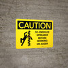 Caution: De-Energize Spreader Before Working on Auger Landscape - Wall Sign