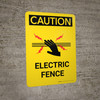 Caution: Electric Fence with Icon Portrait - Wall Sign Caution: Electric Fence with Icon Portrait - Wall Sign