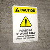 Caution: Herbicide Storage Area - Use Proper PPE Portrait - Wall Sign