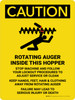 Caution: Rotating Auger Inside This Hopper Portrait - Wall Sign Caution: Rotating Auger Inside This Hopper Portrait - Wall Sign