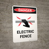 Danger: Electric Fence Portrait - Wall Sign