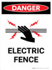 Danger: Electric Fence Portrait - Wall Sign