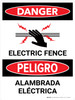 Danger: Electric Fence Bilingual Spanish Portrait - Wall Sign Danger: Electric Fence Bilingual Spanish Portrait - Wall Sign