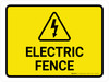 Electric Fence with Hazard Icon Landscape - Wall Sign Electric Fence with Hazard Icon Landscape - Wall Sign