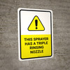 This Sprayer Has A Triple Rinsing Nozzle with Hazard Icon Portrait - Wall Sign