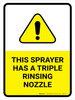 This Sprayer Has A Triple Rinsing Nozzle with Hazard Icon Portrait - Wall Sign