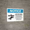 Notice: Rotating Auger Inside - Stop Machine and Follow Lockout ProceduresLandscape - Wall Sign