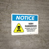 Notice: Very Dangerous Entering This Siphon with Hazard Icon Landscape - Wall Sign