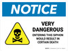 Notice: Very Dangerous Entering This Siphon with Hazard Icon Landscape - Wall Sign