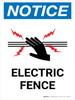 Notice: Electric Fence Portrait - Wall Sign
