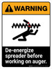 Warning: Ansi De-Energize Spreader Before Working Portrait - Wall Sign
