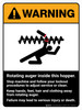 Warning: Ansi Rotating Auger Inside Portrait - Wall Sign