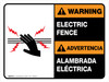 Warning: Bilingual Spanish Electric Fence ANSI Landscape - Wall Sign Warning: Bilingual Spanish Electric Fence ANSI Landscape - Wall Sign