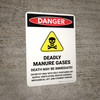 Danger: Deadly Manure Gases with Hazard Icon Portrait - Wall Sign Danger: Deadly Manure Gases with Hazard Icon Portrait - Wall Sign