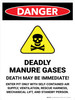 Danger: Deadly Manure Gases with Hazard Icon Portrait - Wall Sign Danger: Deadly Manure Gases with Hazard Icon Portrait - Wall Sign