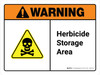 Warning: Herbicide Storage Area ANSI Landscape - Wall Sign