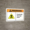 Warning: Pesticide Storage Area ANSI Landscape - Wall Sign Warning: Pesticide Storage Area ANSI Landscape - Wall Sign
