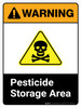 Warning: Pesticide Storage Area ANSI Portrait - Wall Sign