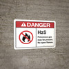 Danger: Hydrogen Sulfide May Be Present ANSI - Wall Sign Danger: Hydrogen Sulfide May Be Present ANSI - Wall Sign