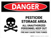 Danger: Pesticide Storage Area All Landscape - Wall Sign