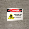 Danger: Pesticides And Insecticide Storage Area Landscape - Wall Sign
