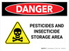 Danger: Pesticides And Insecticide Storage Area Landscape - Wall Sign