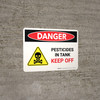 Danger: Pesticides In Tank Keep Off Landscape - Wall Sign