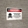 Danger: Poison Devices In The Area Landscape - Wall Sign