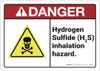 Danger: Hydrogen Sulfide inhalation Hazard ANSI - Wall Sign