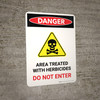 Danger: Area Treated With Herbicides Do Portrait - Wall Sign