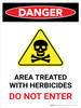 Danger: Area Treated With Herbicides Do Portrait - Wall Sign