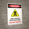 Danger: Area Treated With Pesticides Do Portrait - Wall Sign