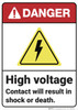 Danger: High Voltage Contact ANSI - Wall Sign