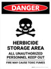 Danger: Herbicide Storage Area All Portrait - Wall Sign Danger: Herbicide Storage Area All Portrait - Wall Sign