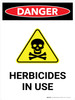 Danger: Herbicides In Use Portrait - Wall Sign