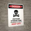 Danger: Pesticide Storage Tank Hazardous Portrait - Wall Sign